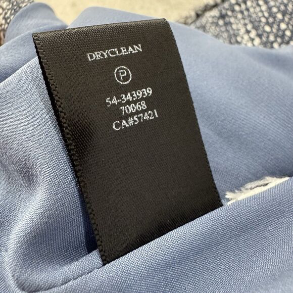 Ann Taylor Coat 10 Blue Tweed Crew Long Sleeves Pockets Lined Preppy Old Money - Picture 15 of 15